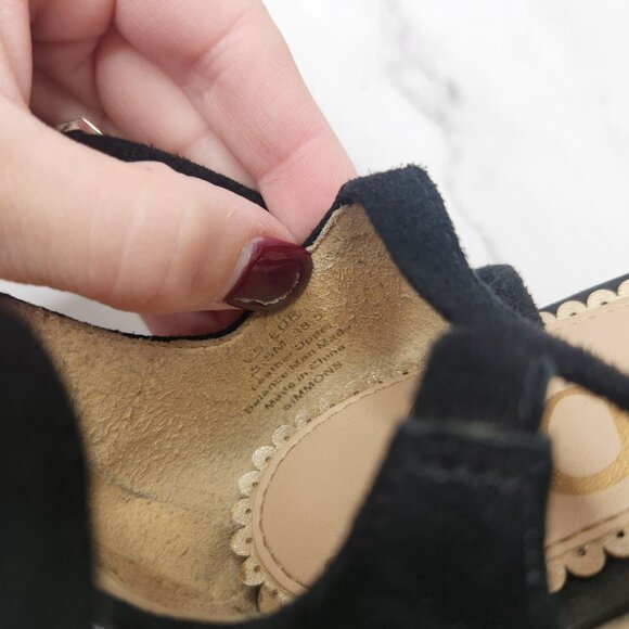 Sam Edelman Suede Leather Black Strappy Heels Chunky Block Heel Women's 8.5 - Picture 10 of 10